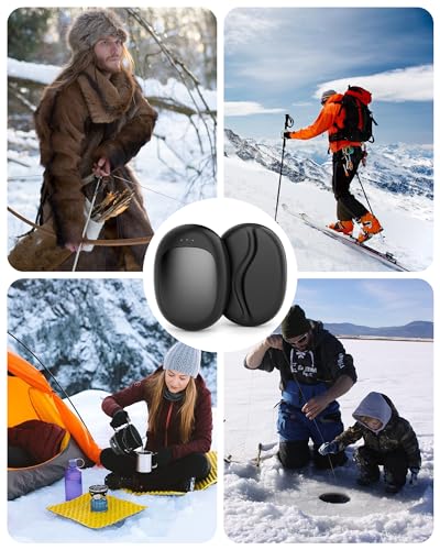 Rechargeable Hand Warmers, Electric Hand Warmers 5200mAh (2-Pack), 3 Heat Settings, Up to 18 Hours of Use, Ideal for Raynaud's Patients