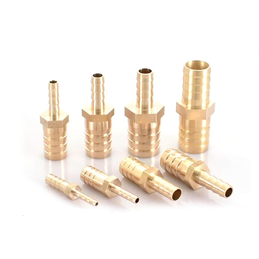Racores de empalme con espiga de latón, Accesorios de lengüeta for manguera latón for mangueras aceite, agua, combustible, aire, varios tamaños, paquete 5 o 10(14mm*8mm,10pcs)
