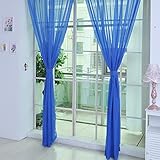 Cortina de Hilo de Vidrio Transparente Cortina de Color Puro Moda Cortina de Gasa Simple