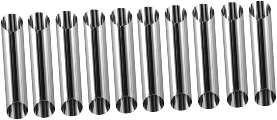 10PCS Stainless Steel Croissant Molds Multi-Use Cannoli Tubes Cylindrical Baking Forms for Home Pastry Making Dark Grey Baking Accessories