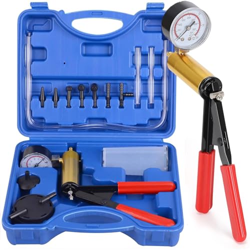 QUNNIE Comprobador de Bomba de vacío Multifuncional para Coche, 0~30 Pulgadas HG 0~760 mmHg (kPa) Puede vaciar fácilmente el Freno del Coche, el Coche y la Motocicleta universalmente