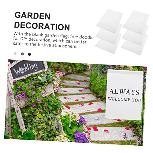 Drapeaux de jardin vierges en tissu premium blanc haute résistance - 7
