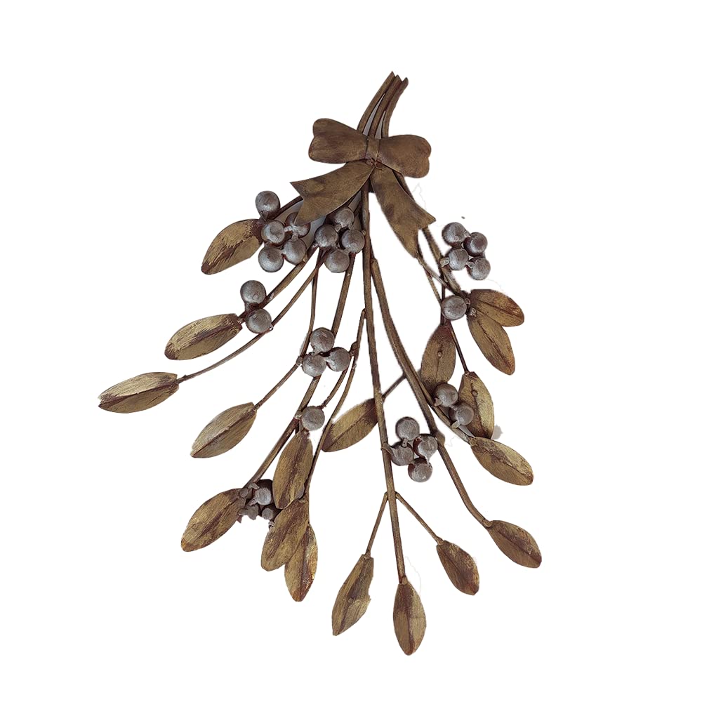 DeKulture Mistletoe Wall Hanging | Recycled Iron Christmas Decor | Holiday Figurine (14x17.5x1 Inches)-image-11