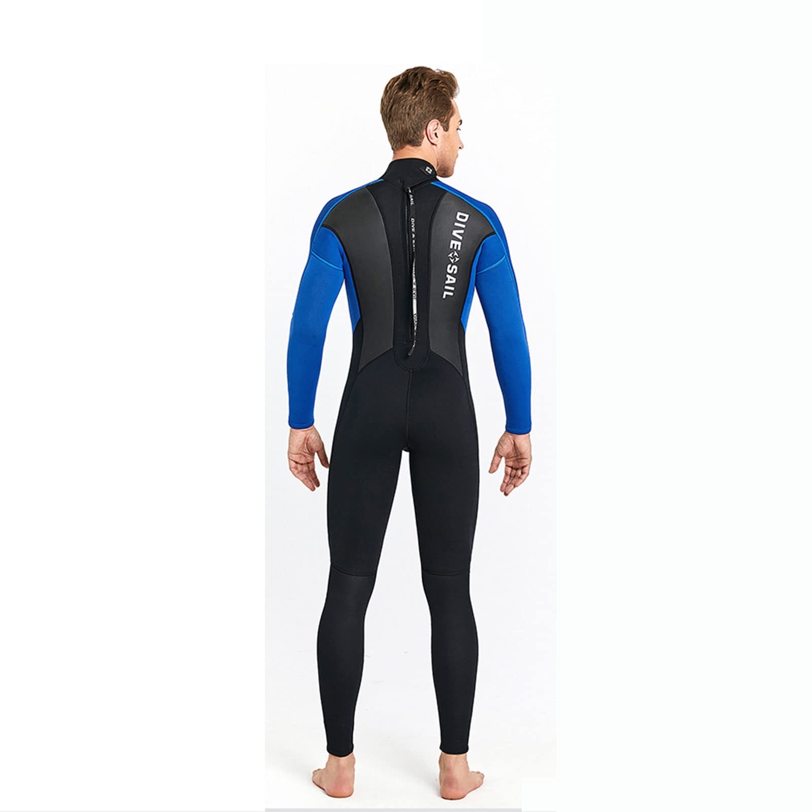 Wygwlg Combinaison en néoprène 3 mm pour Homme, Combinaison de plongée, Surf, Fermeture éclair au Dos, pour plongée sous-Marine en Eau Froide, Chasse sous-Marine (Color : Blue, Size : XXL)