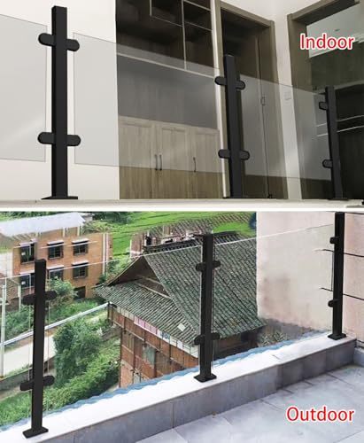 Poste de barandilla de vidrio ajustable kit de abrazadera exterior 8