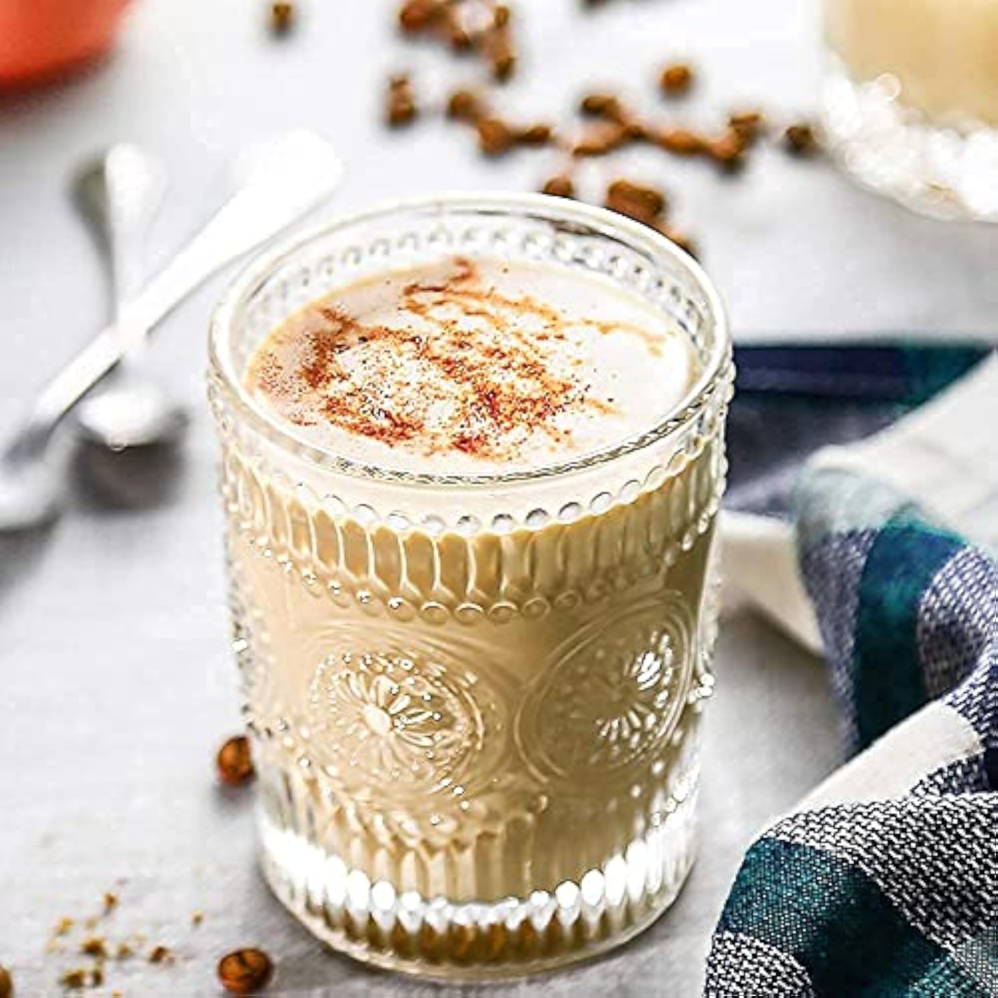 Vintage Embossed Glass Tumbler with Sunflower Pattern