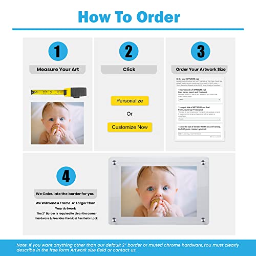Ion Acrylics Any Size Custom Made Floating Frameless No Frame Acrylic Wall Mount Picture Frame For Artwork Puzzles Poster Scarf Photo In Square Or Rectangle Shape For Standard Of Odd Sizes Kit #TOP2