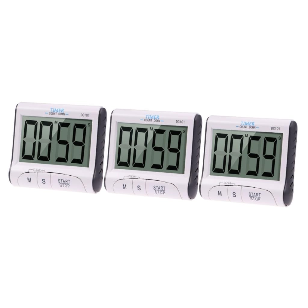 Amosfun 3St wecker digital Digitaluhr herrenuhren Arbeitstimer digitaler Wecker Küchenuhr Küchenwecker Küchentimer magnetisch elektronische Zeitschaltuhr Erinnerung Anzahl Projektionsuhr