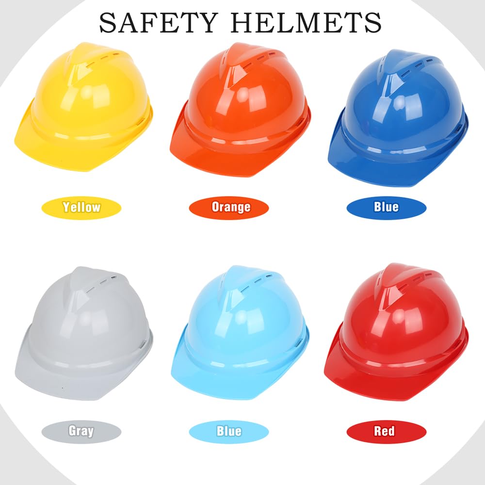 Casco duro, tamaño universal, protección de seguridad, equipo de trabajo industrial para andamios, construcción y comerciantes, color azul