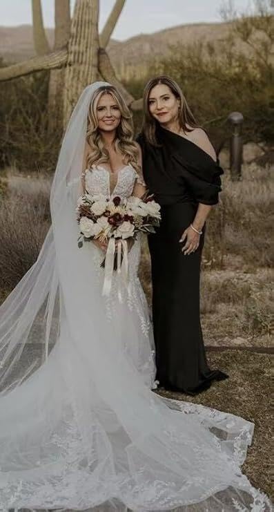 One Shoulder Satin Mother of The Bride Dresses for Wedding Mermaid Half Sleeve Formal Evening Party GownPM144