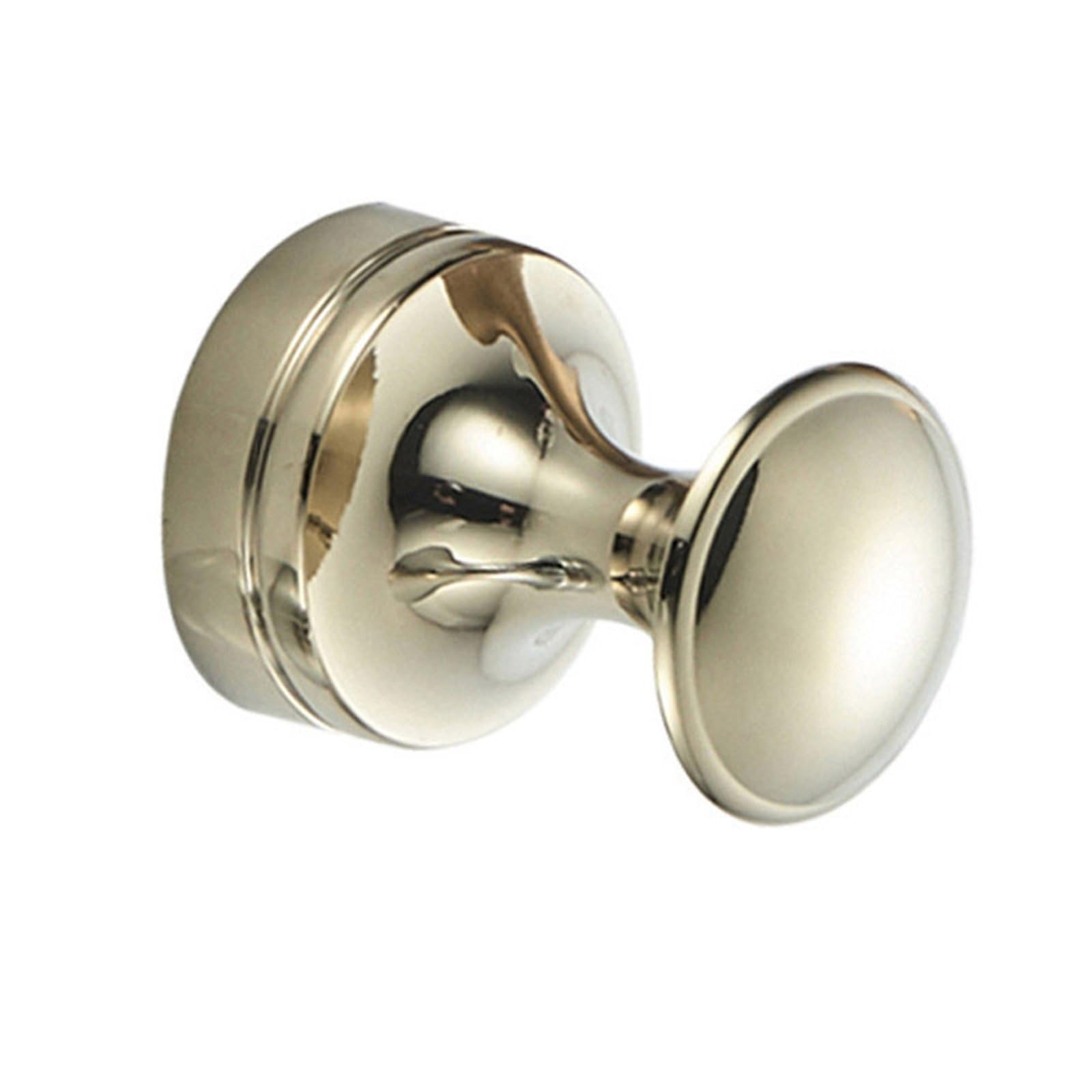 Wjiayao Gold Brass Coat Hooks Brass Robe Hook Wall Mount Single Screw Towel Holder Bathroom Accessories Clothes Hanger(Gold)