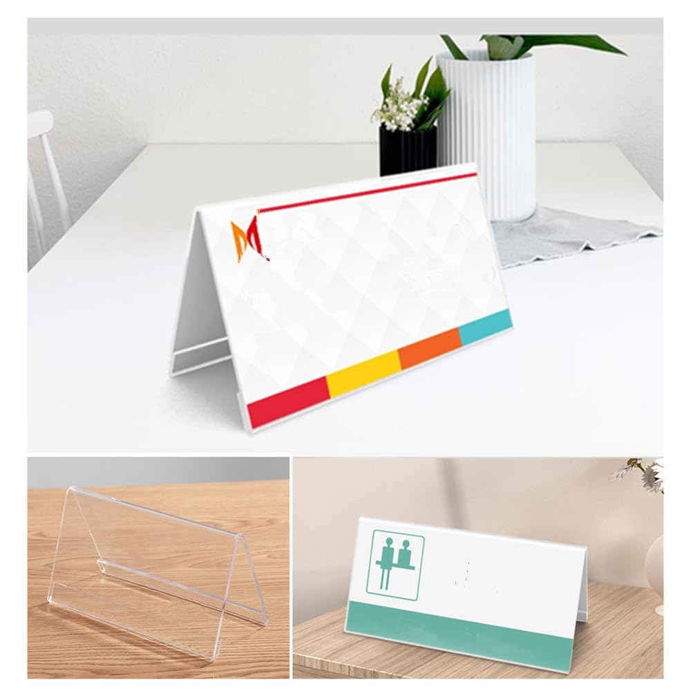 Porta Etichette In Acrilico Trasparente - 18 Pezzi Per Prezzi, Biglietti Da Visita E Informazioni - Foto 9