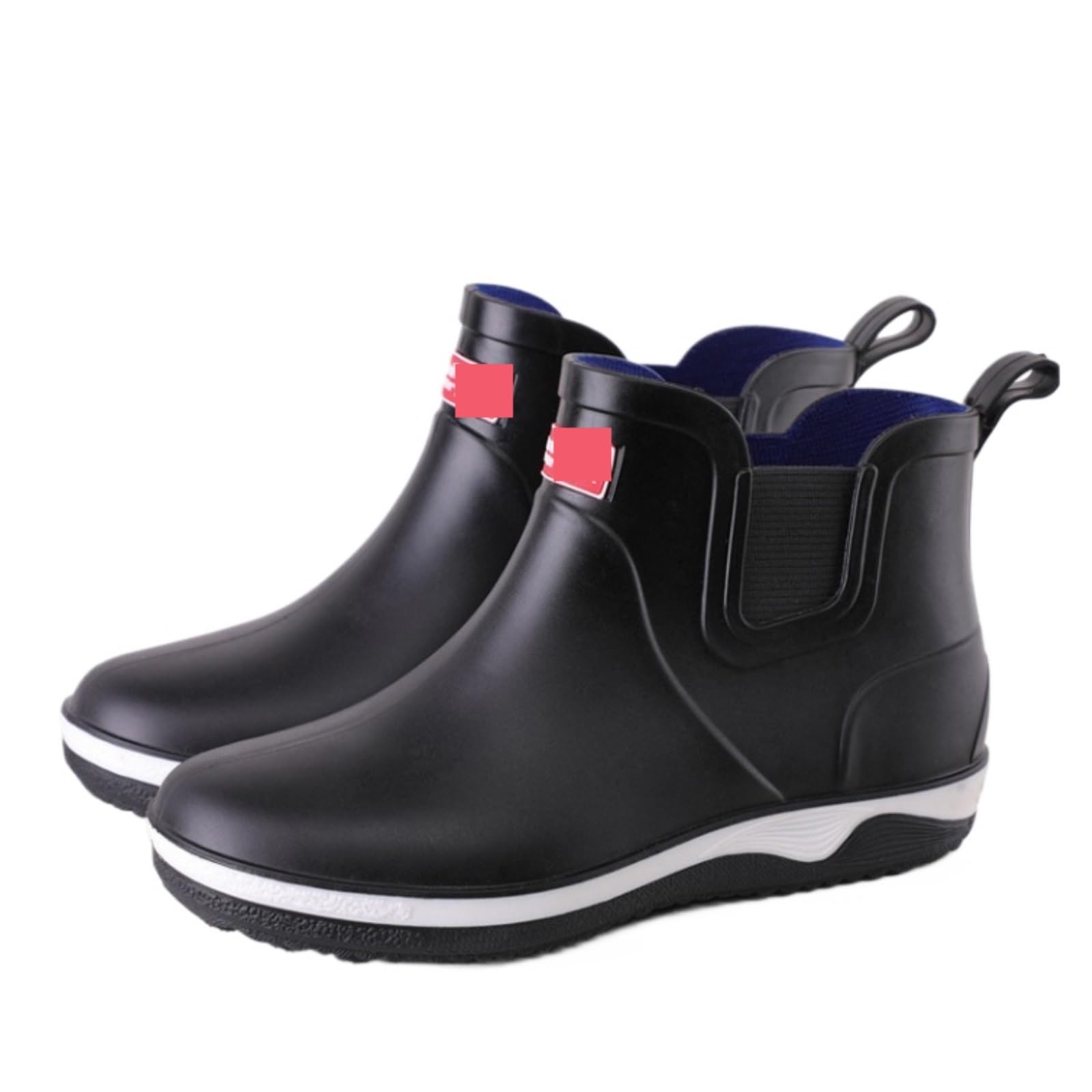 Kalosze Wędkowania Męskie Krótkie Buty Przeciwdeszczowe Antypoślizgowe Gumowe Buty Do Mycia Samochodu Pogrubione Buty Do Wody Ogrodowe Zewnątrz(Black,39)