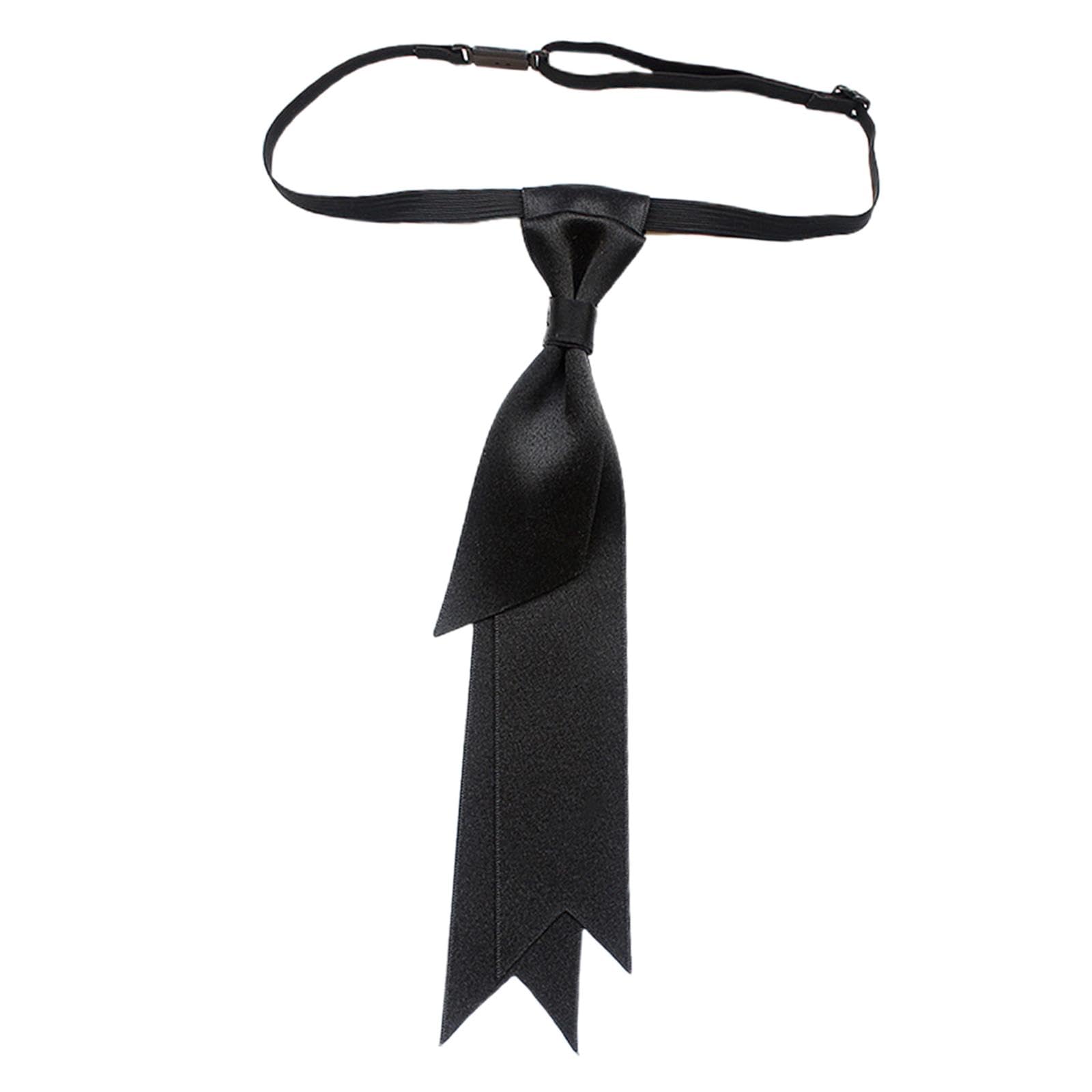 nivaa Men Necktie Women Pre Tied Necktie Pretied Ties for Party Carnivals Concerts Black Concave Corner-picture-33
