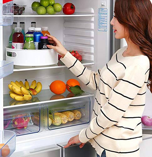 YEYUNTO Lazy Susan Turntable Non-Skid Under-Sink Pantry Cabinet Kitchen Organizer 12", White/Gray