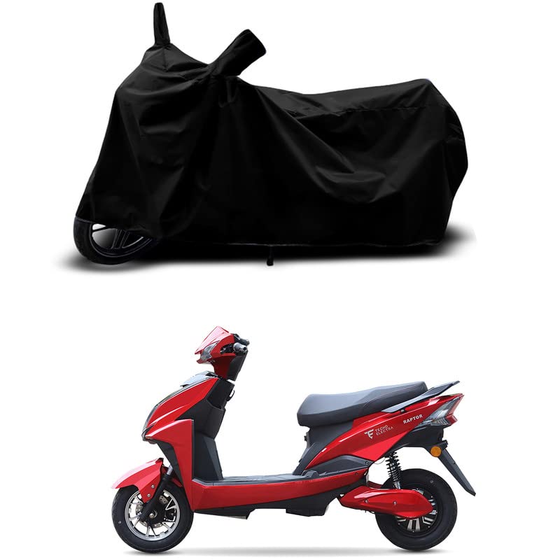 Image of 100% Scratchproof /UV-Rays /Heat Protection /Birds Dropping /Water Resistant /Dust Proof /Waterproof /Bike Scooty Two Wheeler Body Cover Compatible for Techo Electra Raptor All Varients[Black]