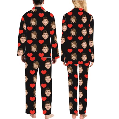 Personalized Pajamas for Women Men Custom Pajamas with Photo Customized Pet Face Matching Pjs Set for Couples Gift4