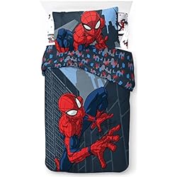 Nordico Spiderman Jay Franco Marvel Spiderman El Hombre Araña Juego de Ropa de Cama Infantil 3 Piezas 100% Algodón Cama Individual - Incluye Funda Edredon 135x200cm + Sabana Bajera 90x200cm + Funda de Almohada 50x70cm