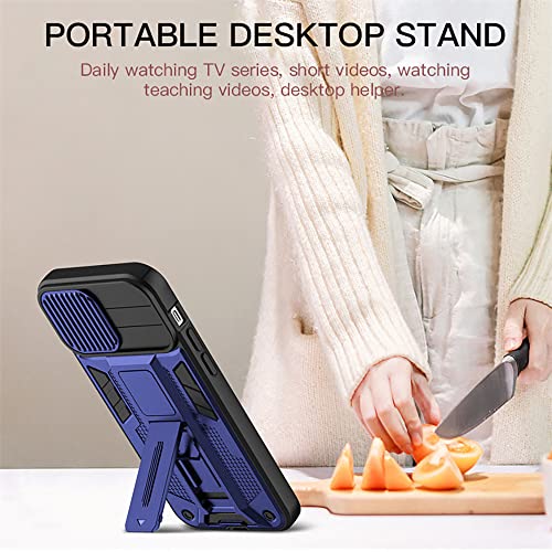Coque iPhone 13 Pro Max antichoc cache objectif rigide bleu foncé - 6