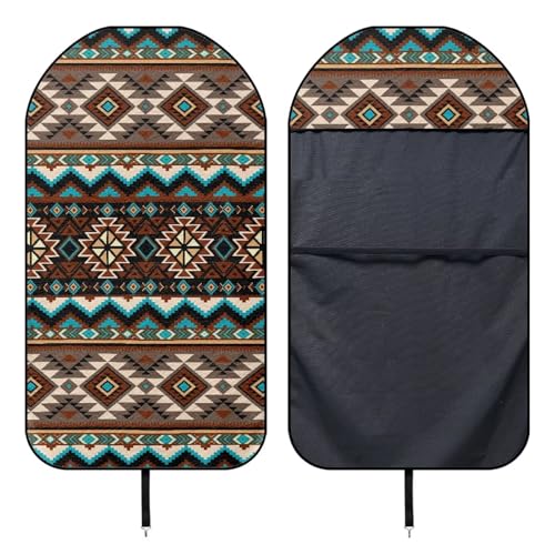 Image of Aztec Car Seat Cover Front Seats Only Universal Fit Most Cars Anti-Slip Back Fabric Waterproof Bucket Towel Seat Covers for Trucks SUV Jeep