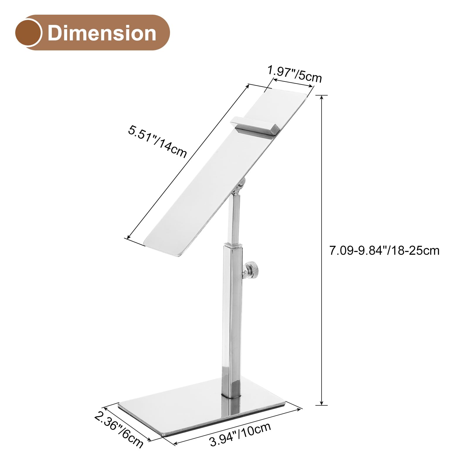 QUARKZMAN Chaussure Display Support 2 Pcs Réglable Hauteur Chaussure Métal Comptoir Chaussure Support Supports Maison Boutique Fournitures - Argent
