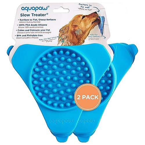 Aquapaw Premium Lick Mat for Dogs – 2 Pack | Dog Bath Slow Feeding Mat for Food, Treats & Peanut Butter | Anxiety Relief Dog Bathing Supplies | Dog Lick Mat with Suction Cups – Blue Aquapaw Premium Lick Mat for Dogs – 2 Pack | Dog Bath Slow Feeding Mat for Food, Treats & Peanut Butter | Anxiety Relief Dog Bathing Supplies | Dog Lick Mat with Suction Cups – Blue