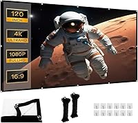 Leinwand Beamer verdickte und Anti-Falten tragbare Beamer Leinwand, 16:9 HD Faltbare Projektor Leinwände für Heimkino, Büro und Camping (120 Zoll)