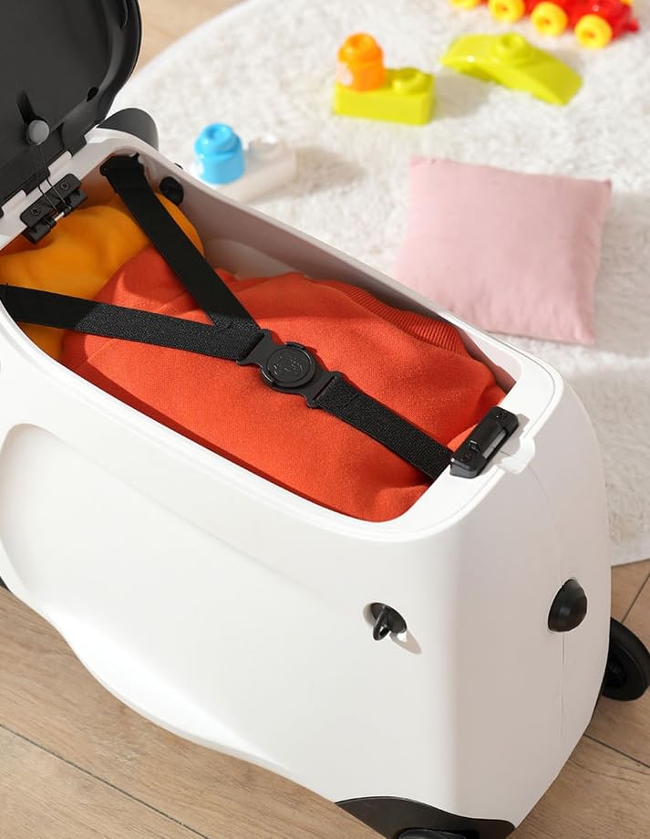 Wandergo Kinderkoffer Panda Reise Koffer Handgepäck für Kinder PP Trolley-Koffer (Schwarz)
