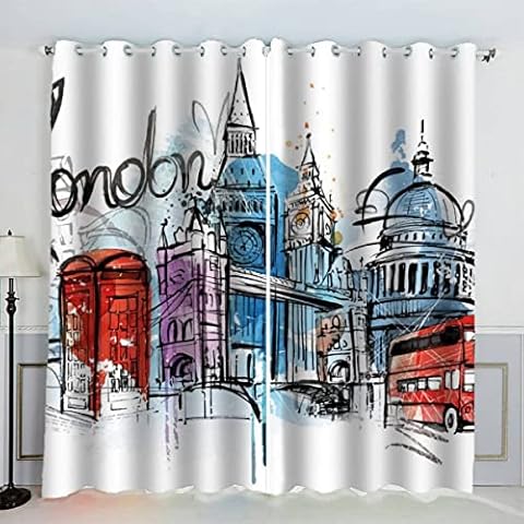 AKATIE Blackout Curtains with 3D Print Cover