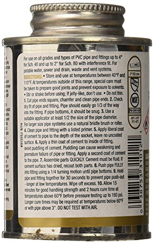 Cemento para tubería PVC Premier 257500 transparente 1/4 pinta miniatura 2