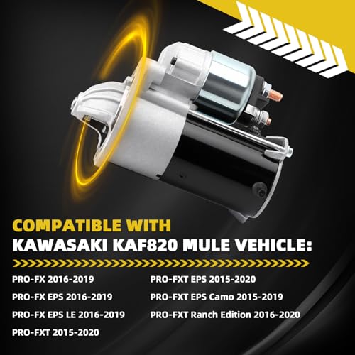 Starter Motor 21163-0751 Compatible con Kawasaki KAF820 Mule Pro-FX 2016-2019 Pro-FXT 2015-2020 Pro-FXR 2020 Replacement 211630751 435-517 1400-0144 miniatura 3