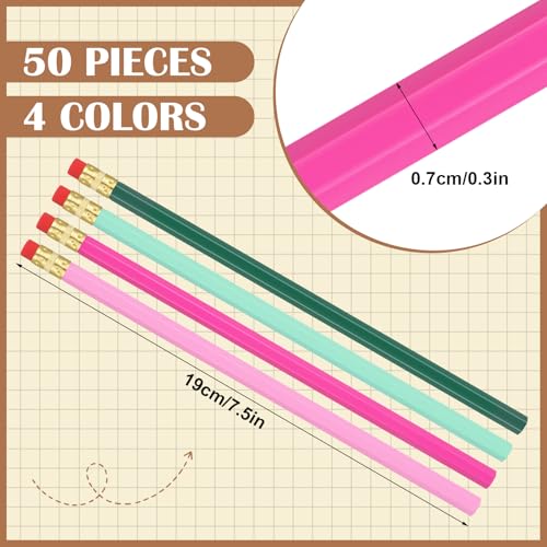 Lápices de Grafito Marspark Pack 50 Unidades Rosas y Verdes miniatura 2