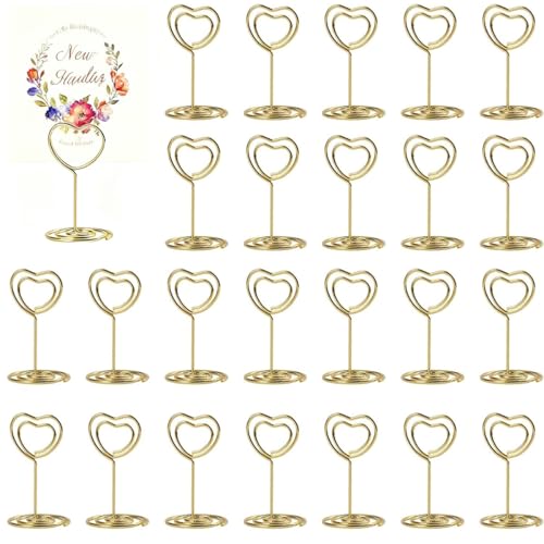 JCTEEY 30 Pièces Porte Nom Table, Or Porte Photo Pince, Supports de Numéro de Table, Porte Photo...