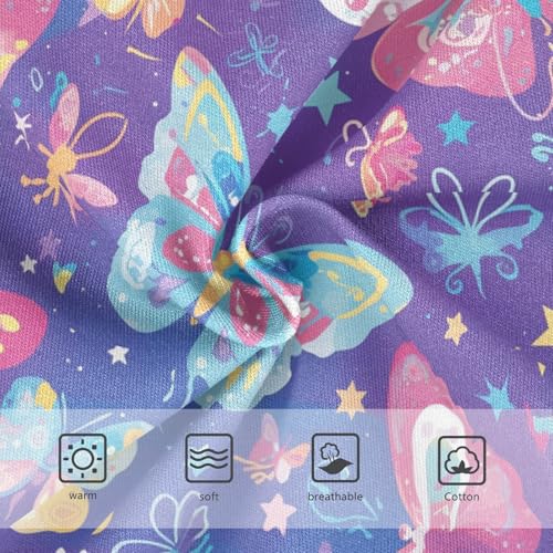 Wusikd Cartoon Butterflies Girls' Underwear Cotton Sparkling Stars Girls Briefs Soft Toddler Underwear 2T3