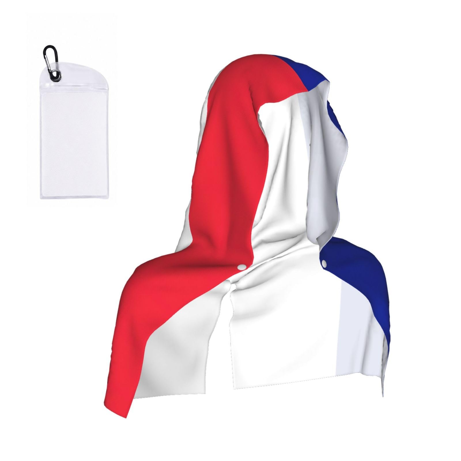 DUWAA French Flag Print Cooling Hooded Sports Towel, 30×60cm Quick Drying Summer Cool Head Wrap For Neck And Face