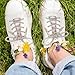 LIFKOME 2pcs Bling Rhinestone Shoe Laces Cotton Rope Replacement Strings for Sneakers Hoodies Dress Shoes Sparkling Glitter Decor for Fashionable Footwear