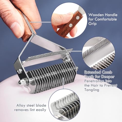 Entfilzungskamm, sicherer Entfilzungskamm, doppelseitiger Haarausfall, offener Knoten, Rechen für Hunde, Enthaarungsbürste, professionelle