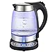 Grafner Digitaler Wasserkocher mit Temperaturwahl und Warmhaltefunktion, 1,7 Liter, Edelstahl-Heizelement, LED-Beleuchtung, BPA-frei, 360° Basis, schwarz