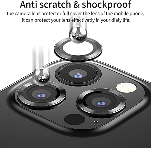 Image of DD SON Back Camera Lens Protector Tempered Glass For iPhone 13 Pro /iPhone 13 Pro Max | Case Friendly with Edge to Edge Coverage and Easy Installation Kit, Pack of 1 (Black)
