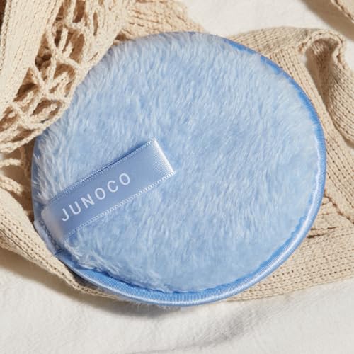 JUNO & Co. Blue Reusable Makeup Remover Pads - Washable Face Cleanser - Image 5