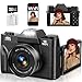 4K 75MP Digital Camera with WiFi, 3" 180° Flip Screen, 16X Digital Zoom Autofocus Vlogging Camera for YouTube, Compact Camera with 32GB SD Card & 2x1500mAh Batteries for Travel & Beginners