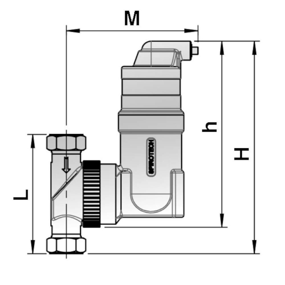 SpiroVent RV2 DN20 3/4" Mikroluftblasenabscheider Entlüfter Luft Abscheider UA075W