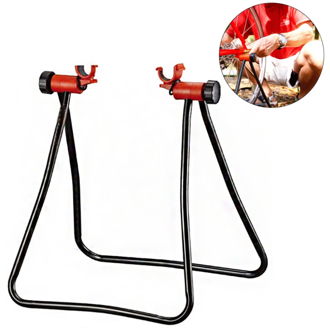 Soporte de Bicicleta para Mantenimiento Soporte de reparación de Bicicletas Plegable Piso de Aluminio Reparación portátil de Altura Ajustable para Uso en Interiores y Exteriores