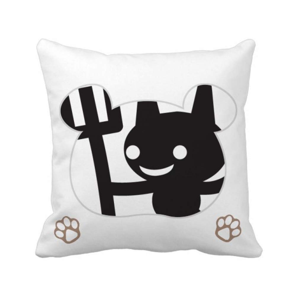 Housse de coussin Halloween Devil Happy Fear motif ours carré 45x45 cm
