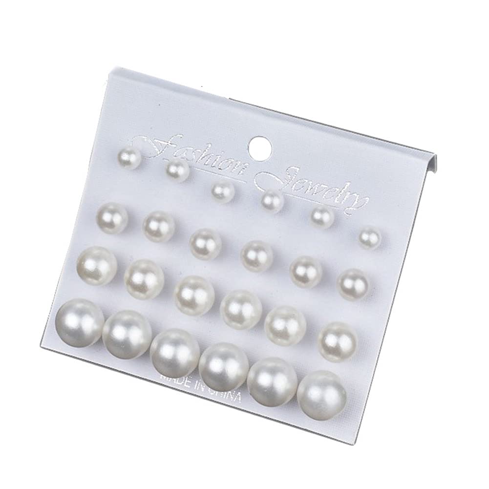 MANODHRUVA 12 Pairs Pearl Stud Earrings Set for Women Girls Jewelry Accessories (B0D1P4DQYR) Amazon Price History, Amazon Price Tracker
