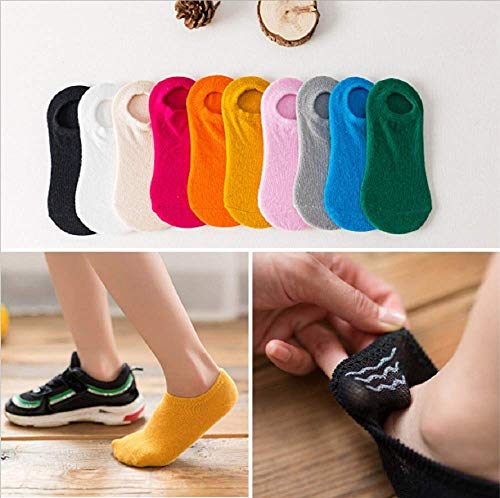 Kids Ankle Socks, Low Cut Cotton Socks Colorful Anti Slip No Show Socks for 2-12 Years Boys Girls, 10 Pairs3