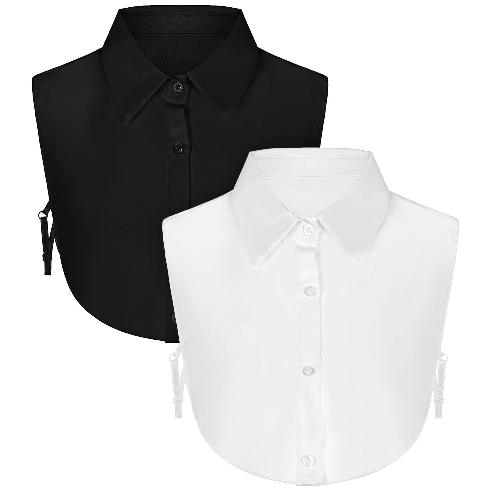 2 Pcs Fake Collar White Collared Shirt Women Detachable Dickey Half Shirt Faux Collars Shirts for Women