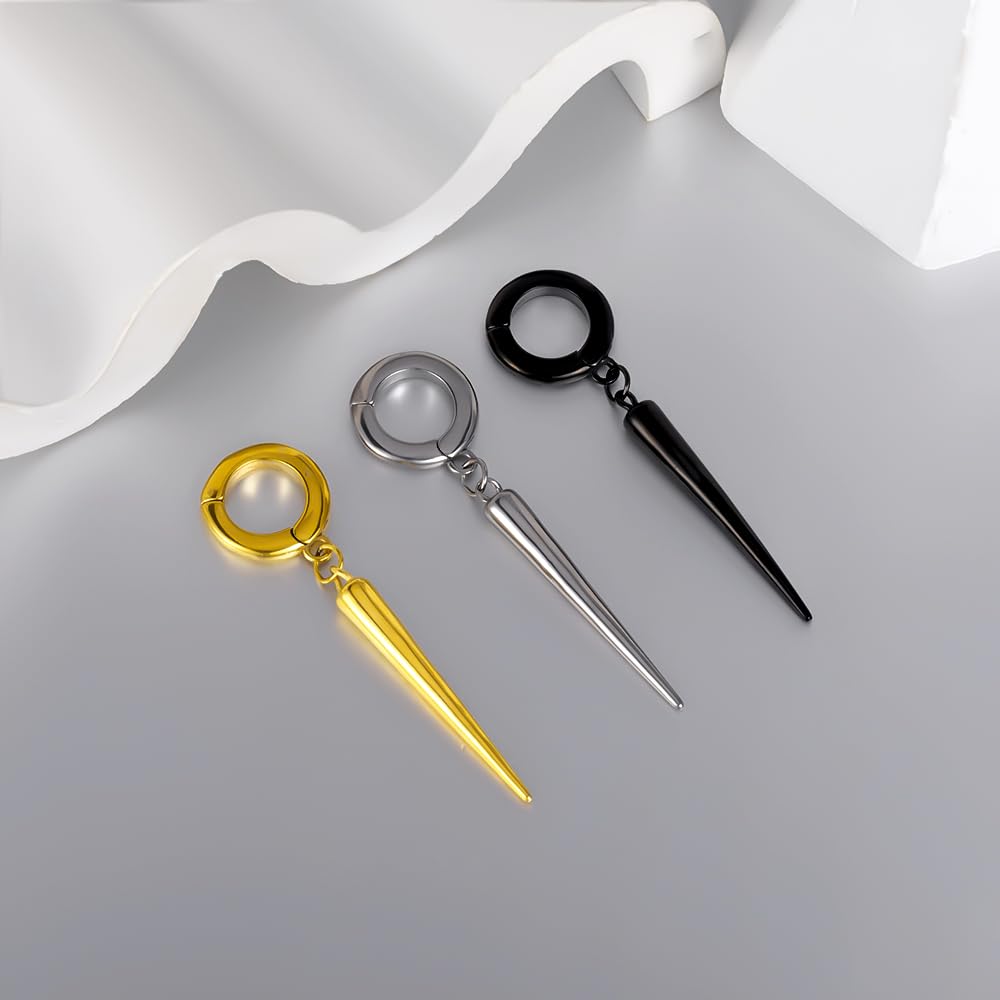 Vankula Pesos Orejas 1 Pare Dilataciones Oreja Expansaor Aro acero inoxidable Oreja piercing de joyería para Mujer Hombre 4mm 6mm