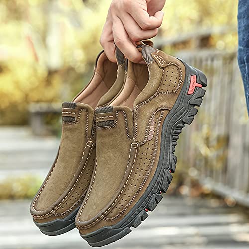 Image of COSIDRAM Men Walking Leather Shoes Sneakers Luxury Casual Slip On Loafers