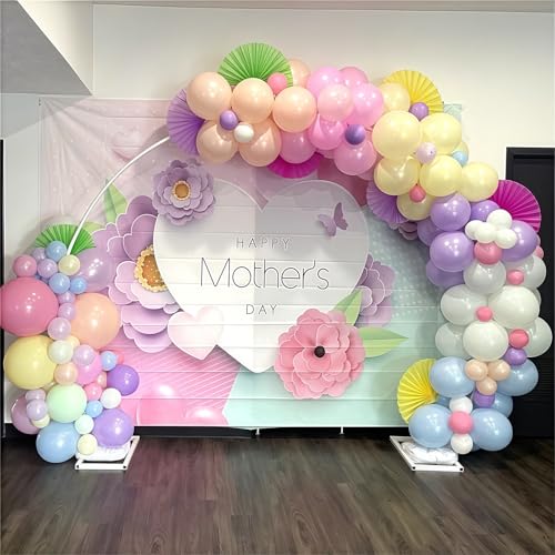 Image of Pastel Rainbow Balloons, 60Pcs Colorful Macaron Pink Orange Yellow Green Blue Purple Balloons Birthday Decor, 12 Inch Multicolor Assorted Colors Latex Balloon for Wedding Baby Shower Party Decorations